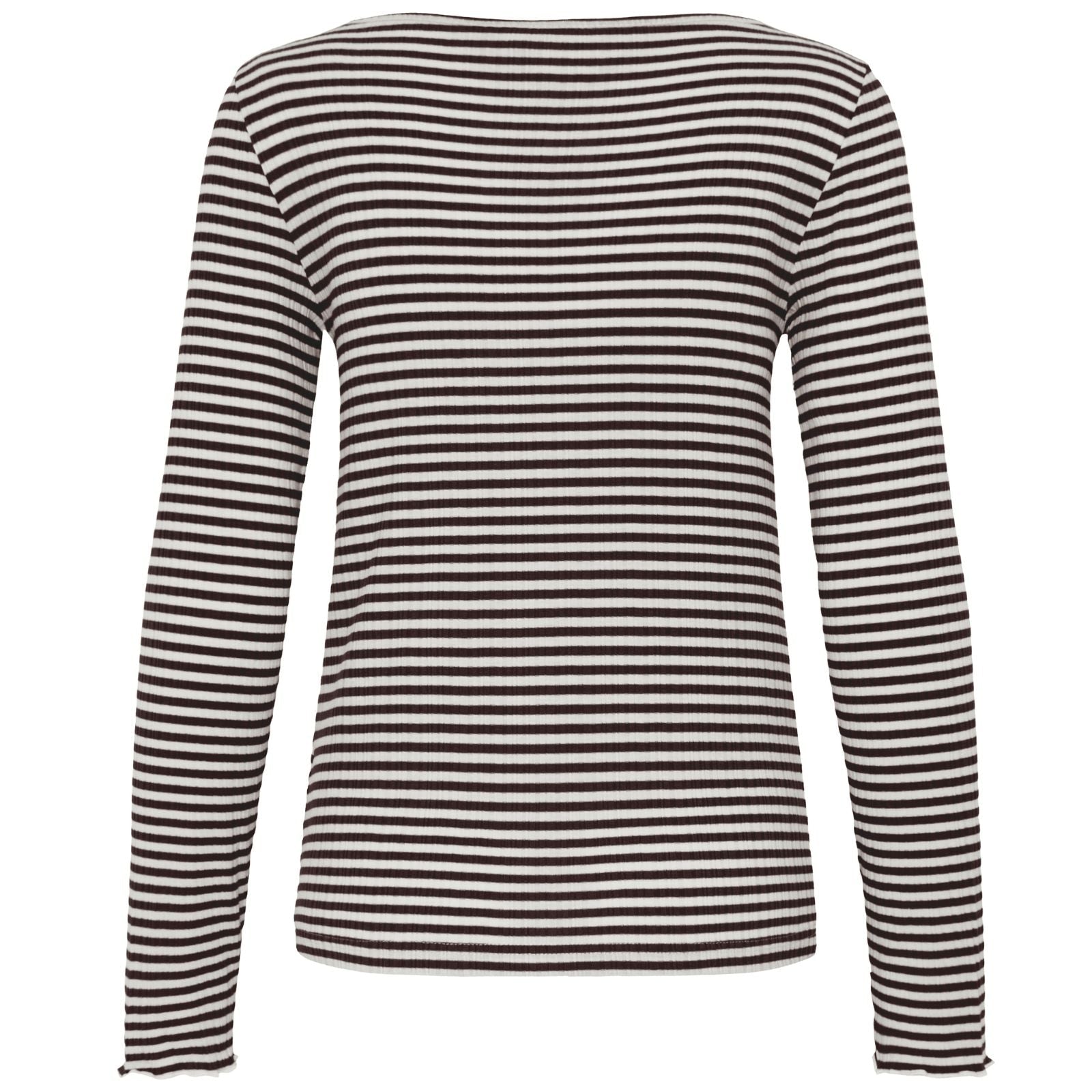 Bruin gestreepte longsleeve Cella - Capuchon Fashion