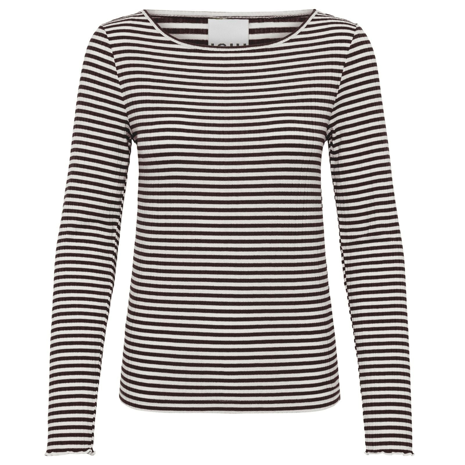 Bruin gestreepte longsleeve Cella - Capuchon Fashion