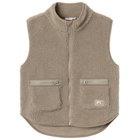 Bruin teddy vest Noderne - Capuchon Fashion