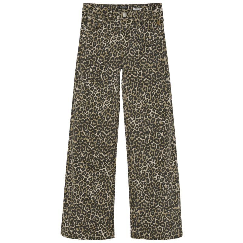 Bruine broek Wide Fit Leopard - Capuchon Fashion