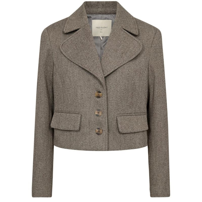 Bruingrijze blazer Sillen - Capuchon Fashion