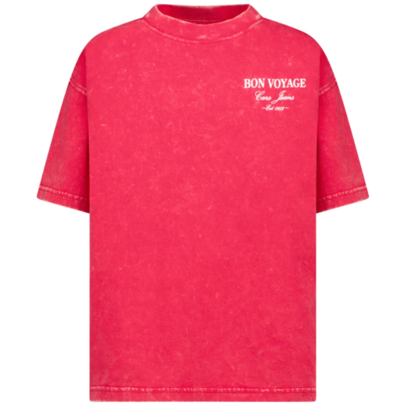 Burgundy rood backprint t-shirt Glitta - Capuchon Fashion