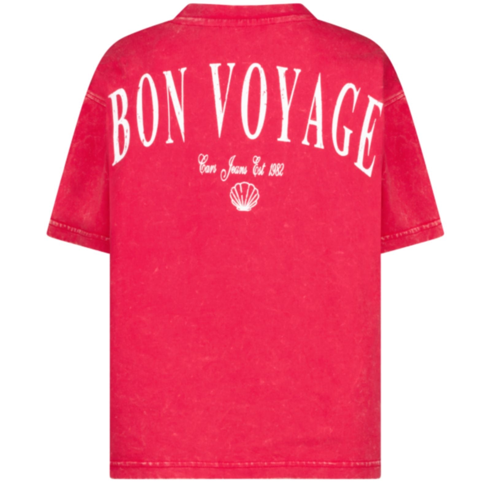 Burgundy rood backprint t-shirt Glitta - Capuchon Fashion