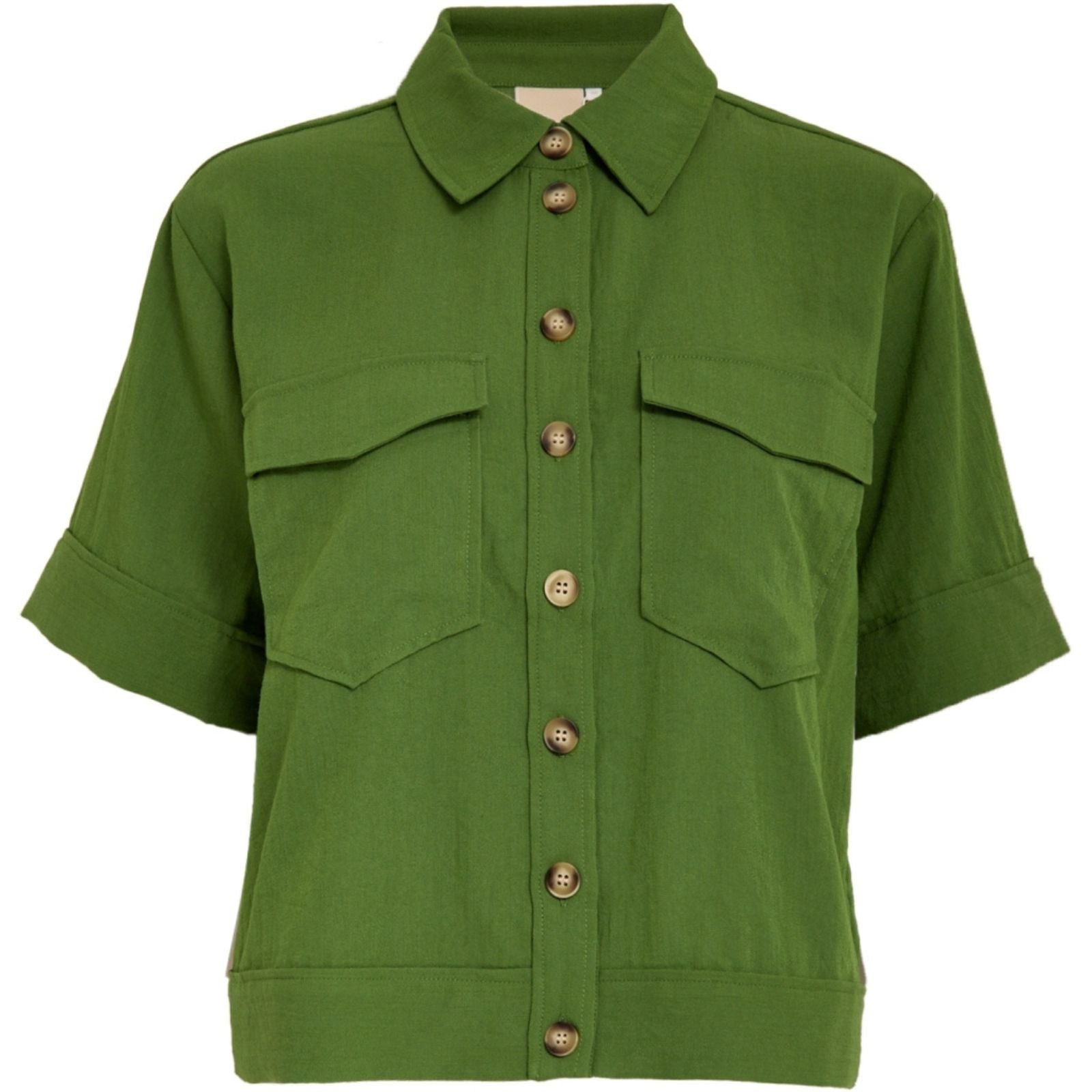 Cactus groen pocket shirt Otine - Capuchon Fashion