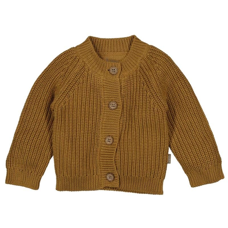 Camel gebreid knopen vest Knit - Capuchon Fashion