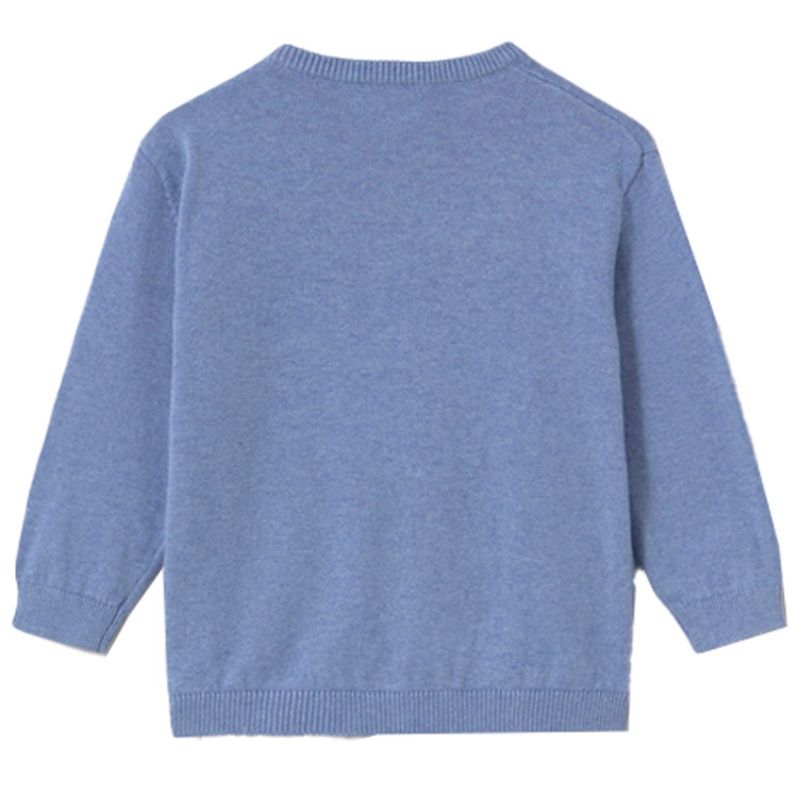 Capriblauwe basic katoenen sweater 303 - Capuchon Fashion