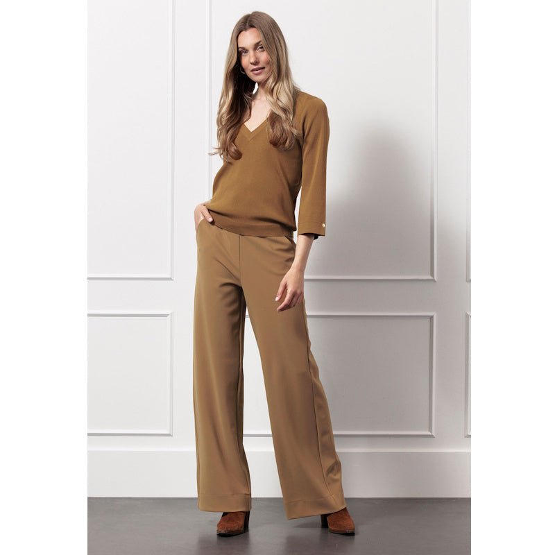 Caramel broek Lexie bonded - Capuchon Fashion