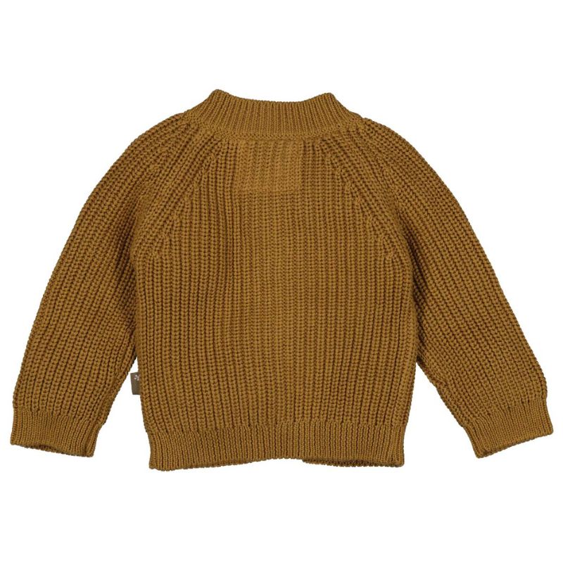 Camel gebreid knopen vest Knit