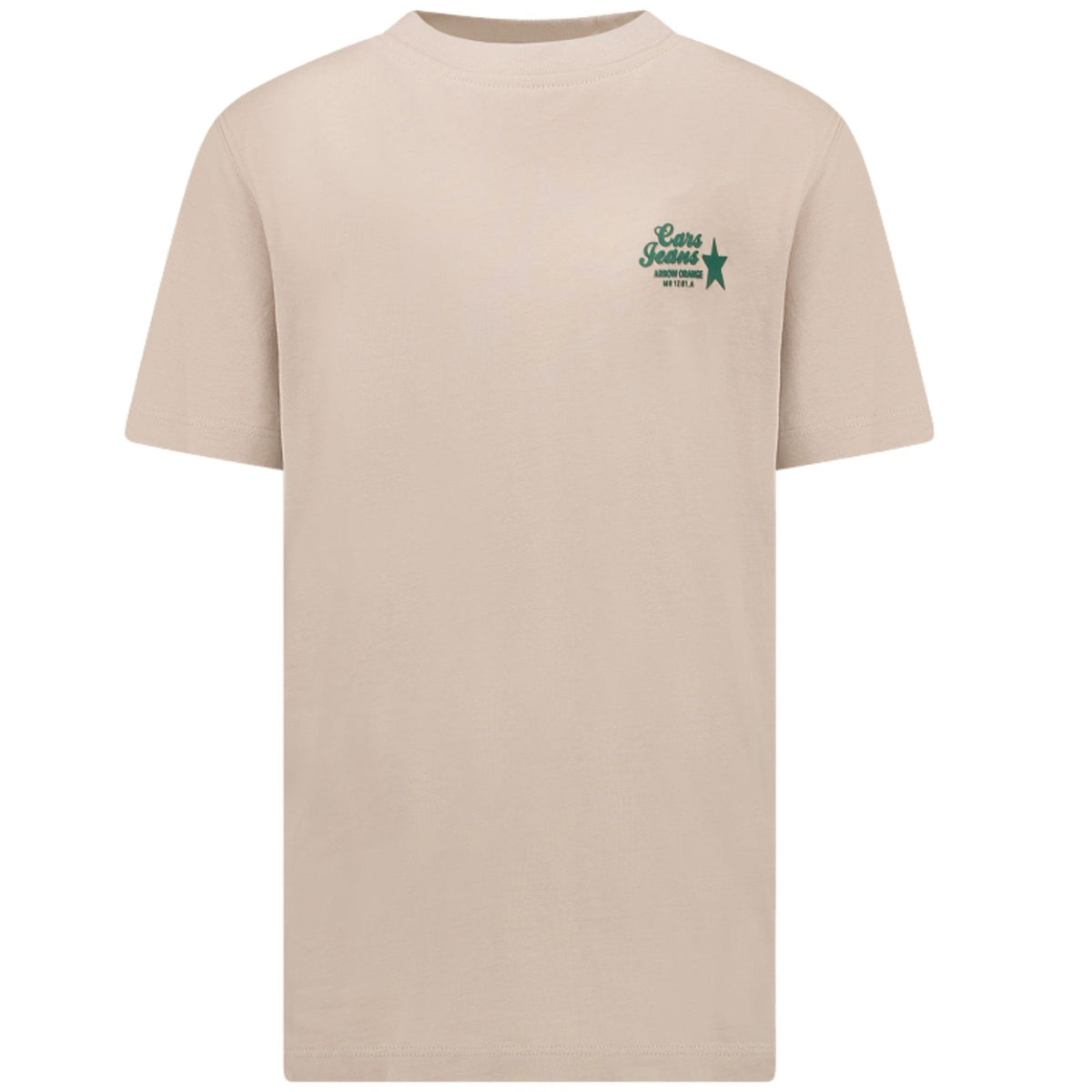 Beige met groen backprint t-shirt Hizo