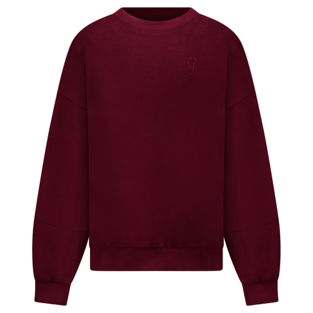 Bordeauxrode ronde hals sweater Remi