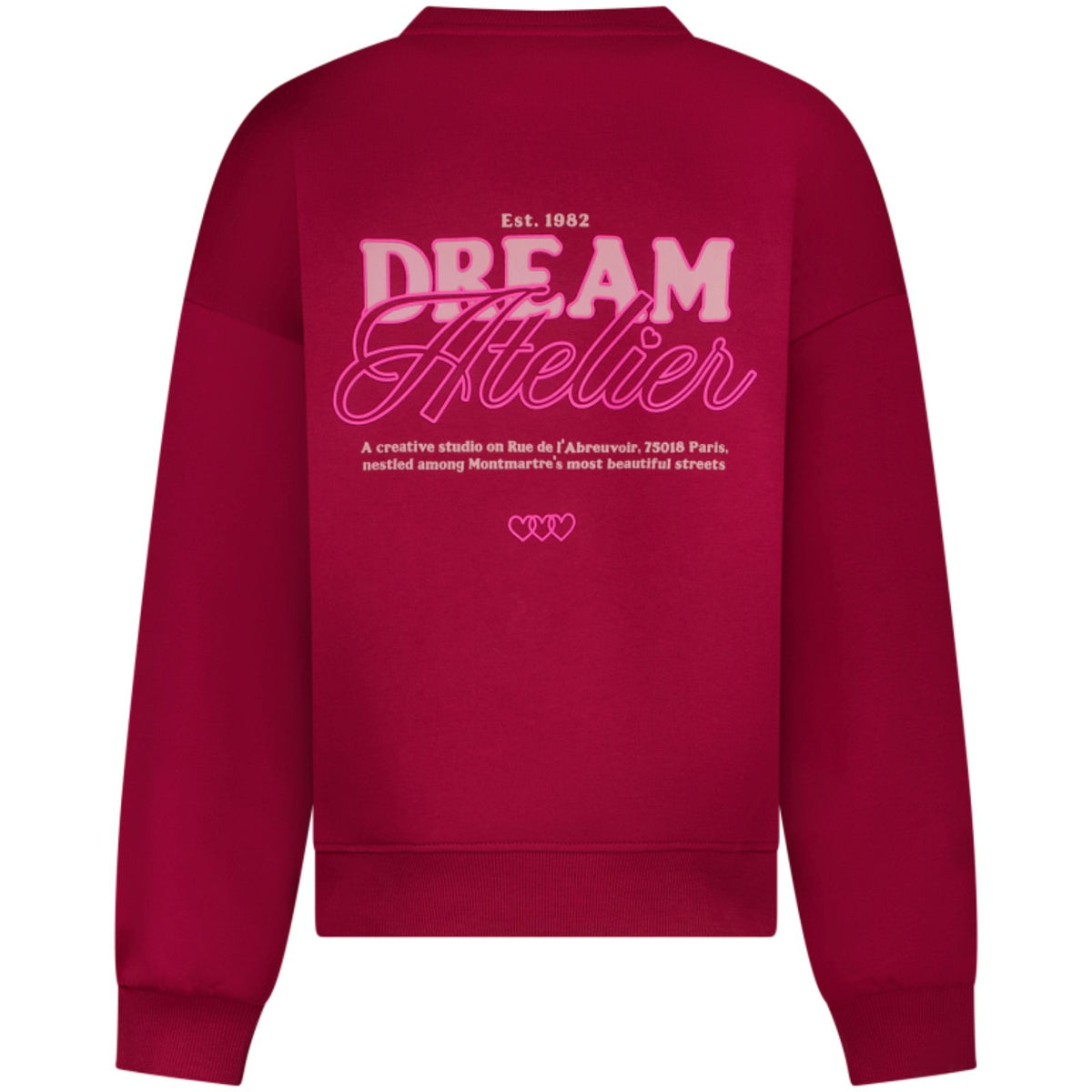 Bordeauxrode backprint sweater Suzie