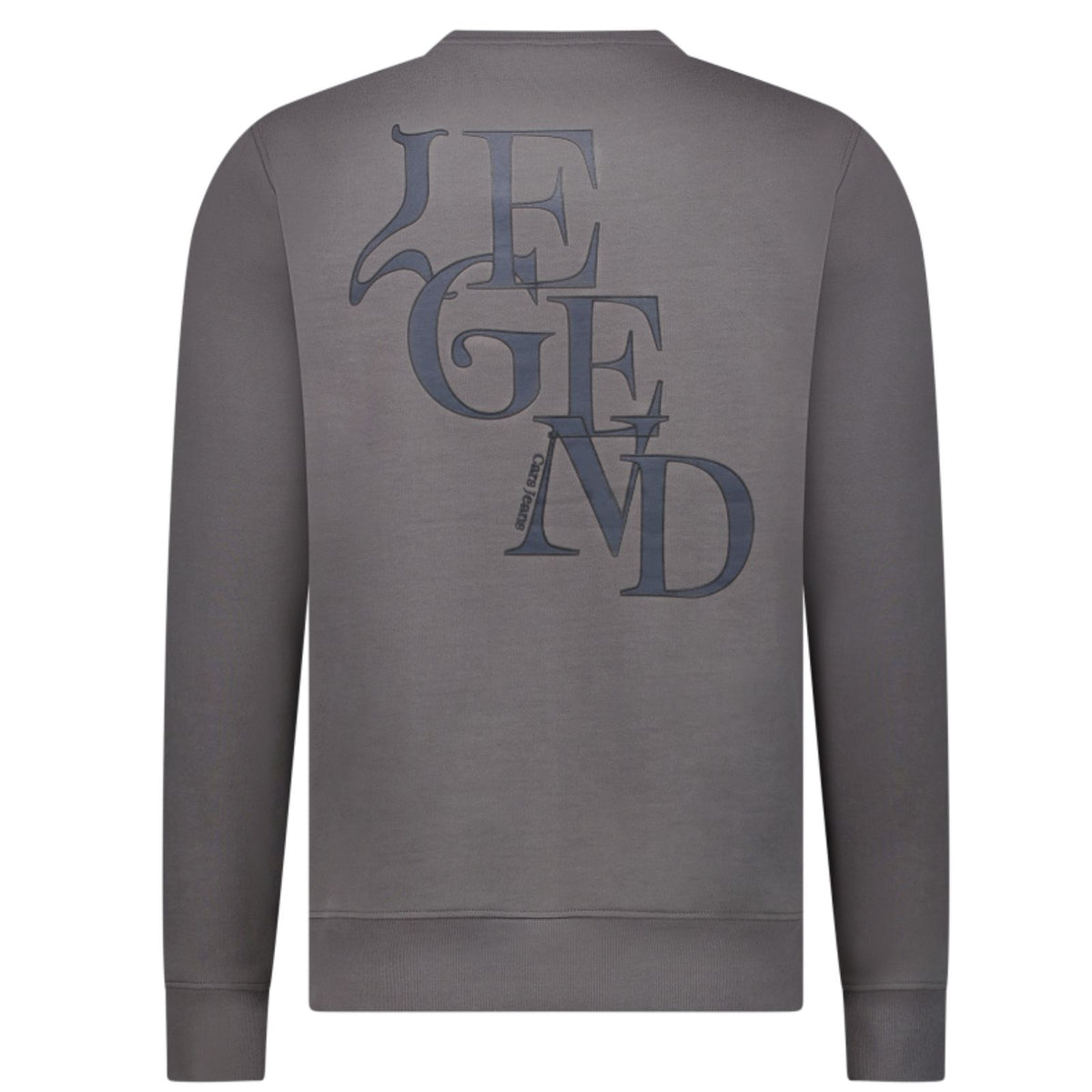 Donkergrijze backprint sweater Isaac