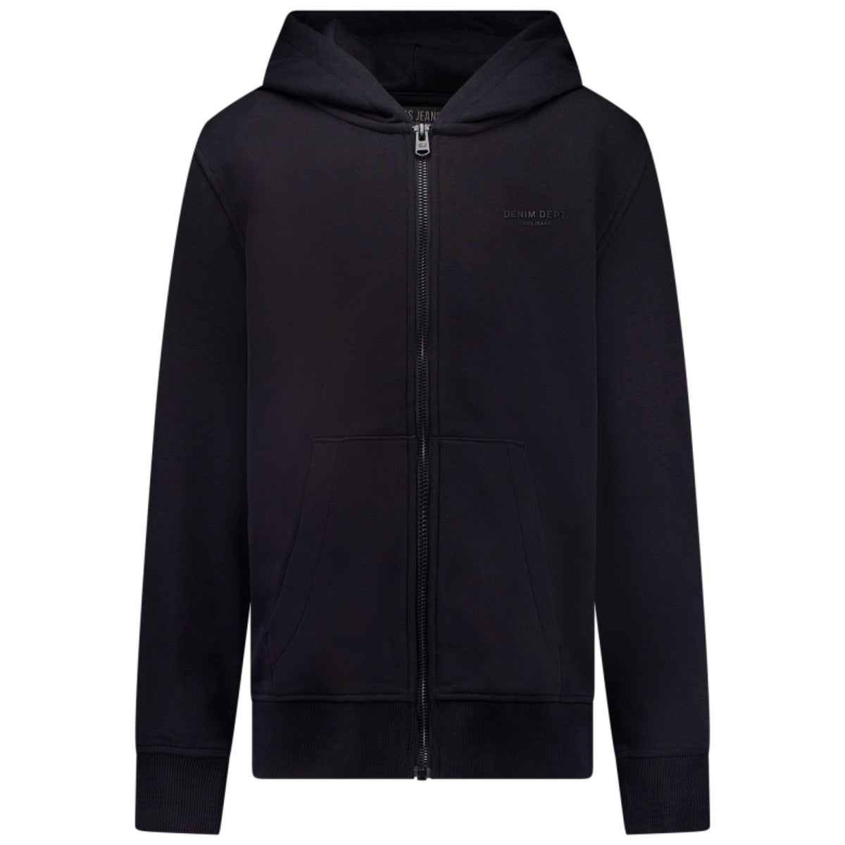 Zwart effen capuchon vest Yutto