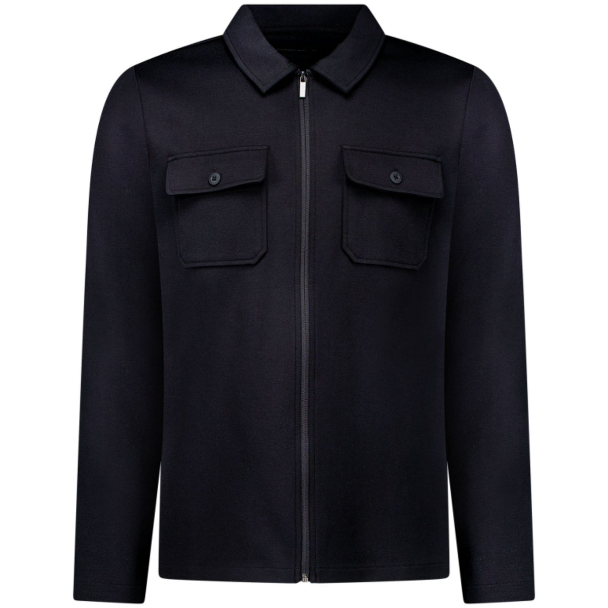 Zwart katoenen zip vest Moylan