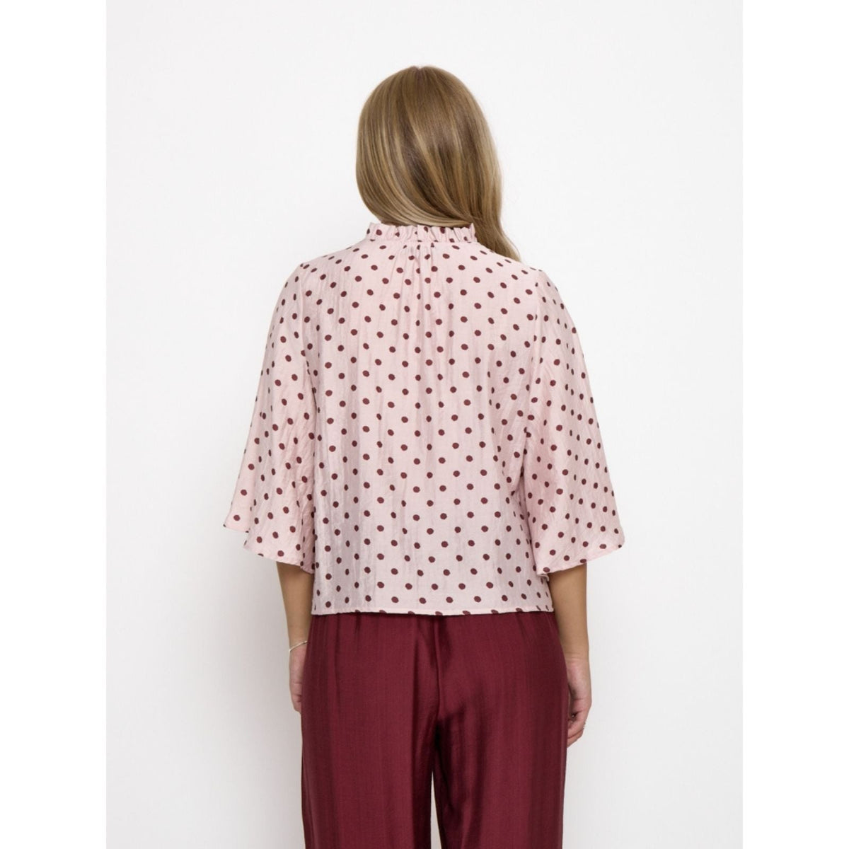 Cherry Blossom dot v-hals blouse Viviana - Capuchon Fashion