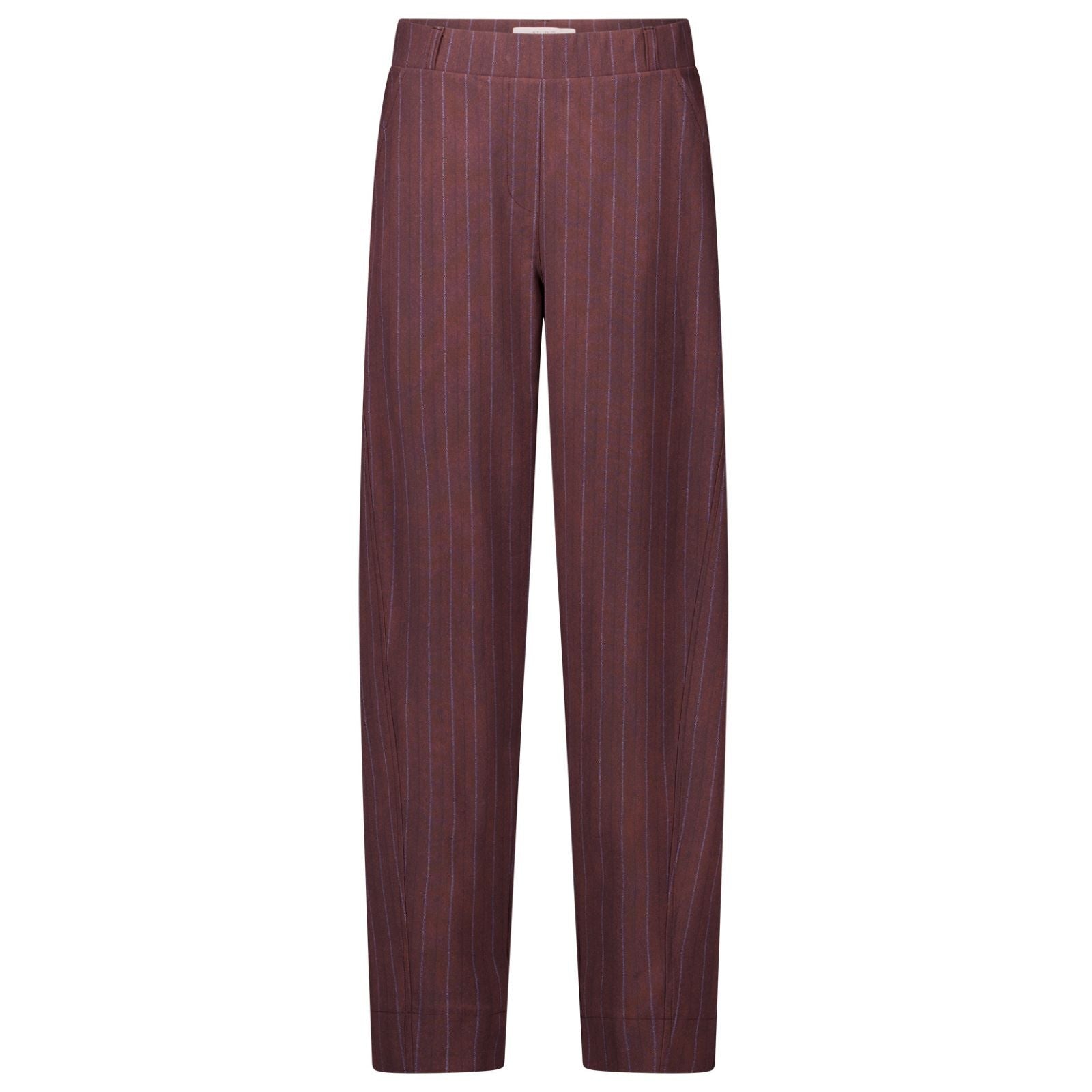 Chestnut met espresso trouser Marlise stripe - Capuchon Fashion