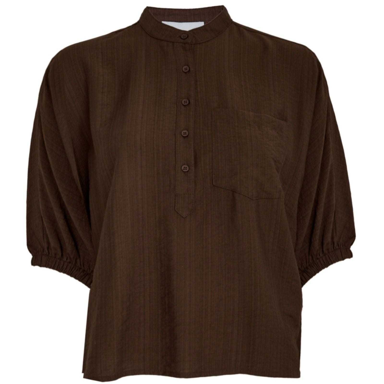 Chestnut viscose blouse Barbara - Capuchon Fashion