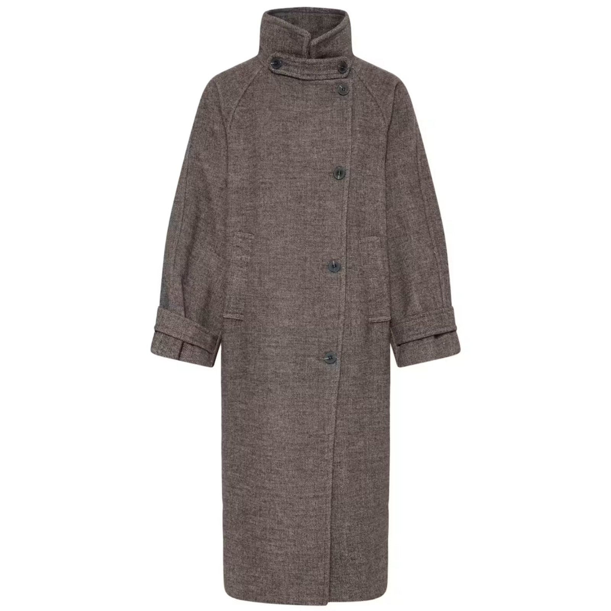 Chocoladebruin gemeleerde jacket Gaziva - Capuchon Fashion