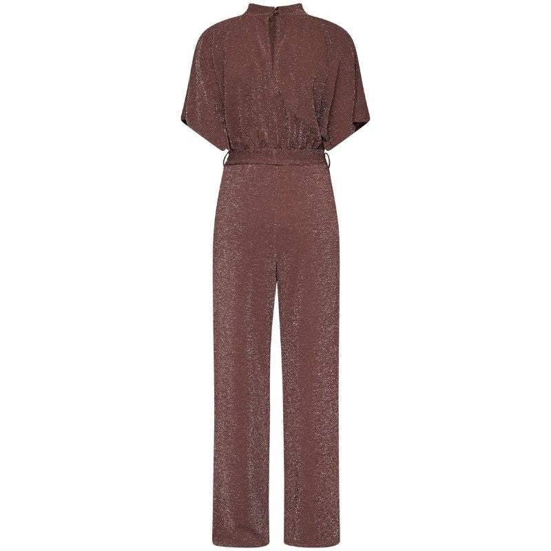 Chocoladebruin met zilveren jumpsuit Girl - Capuchon Fashion