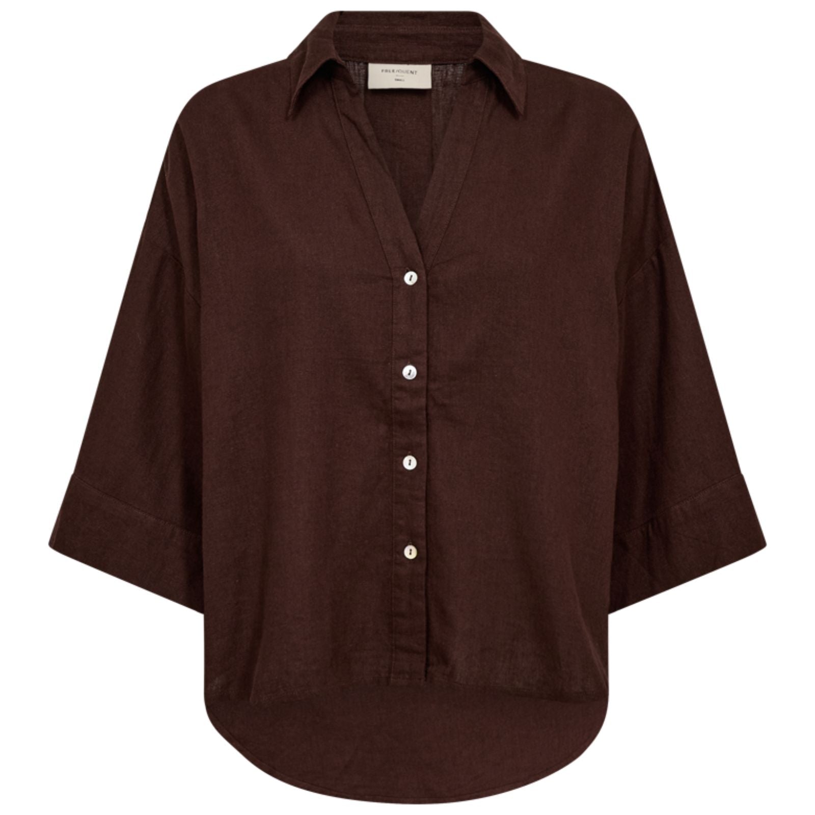 Coffee Bean boxy pleat shirt Lava - Capuchon Fashion