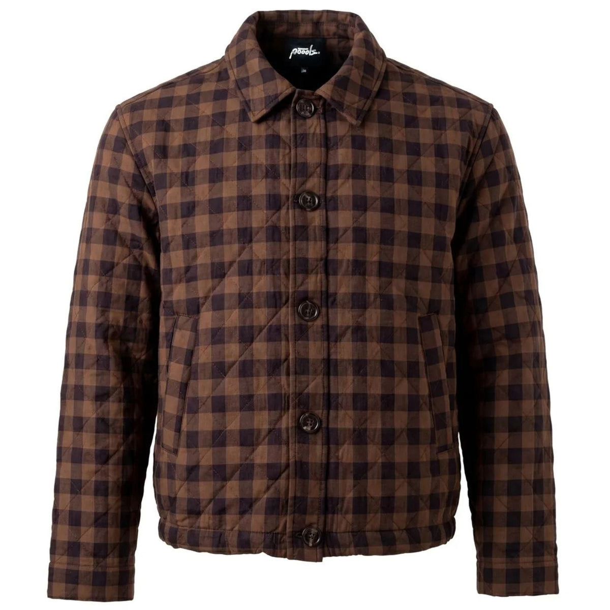Coffeebruine check jacket 633226 - Capuchon Fashion