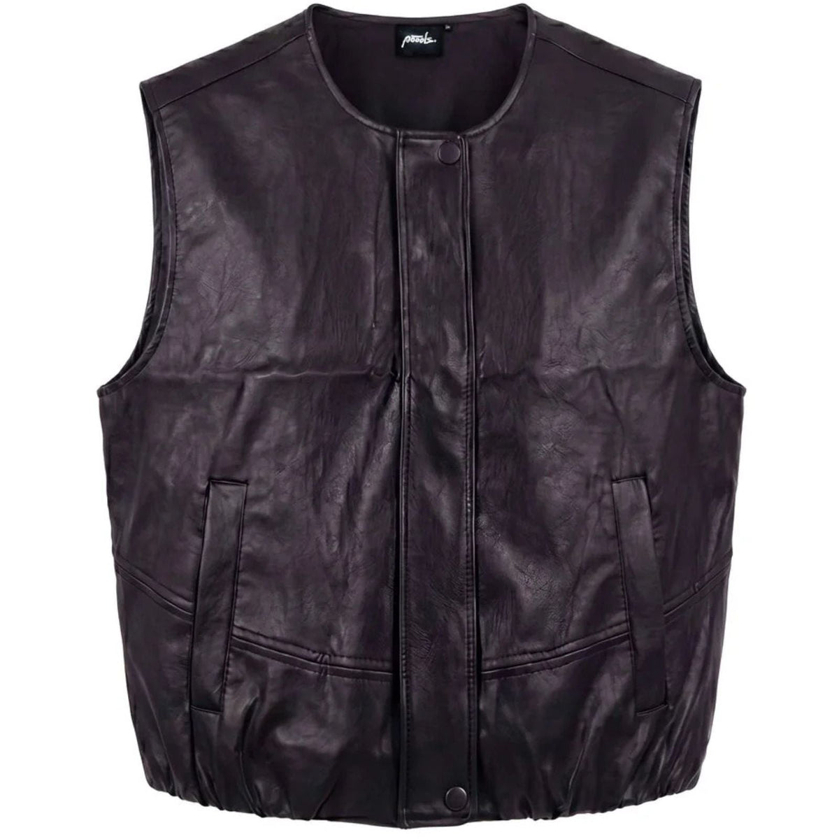 Coffeebruine PU waistcoat 633191 - Capuchon Fashion
