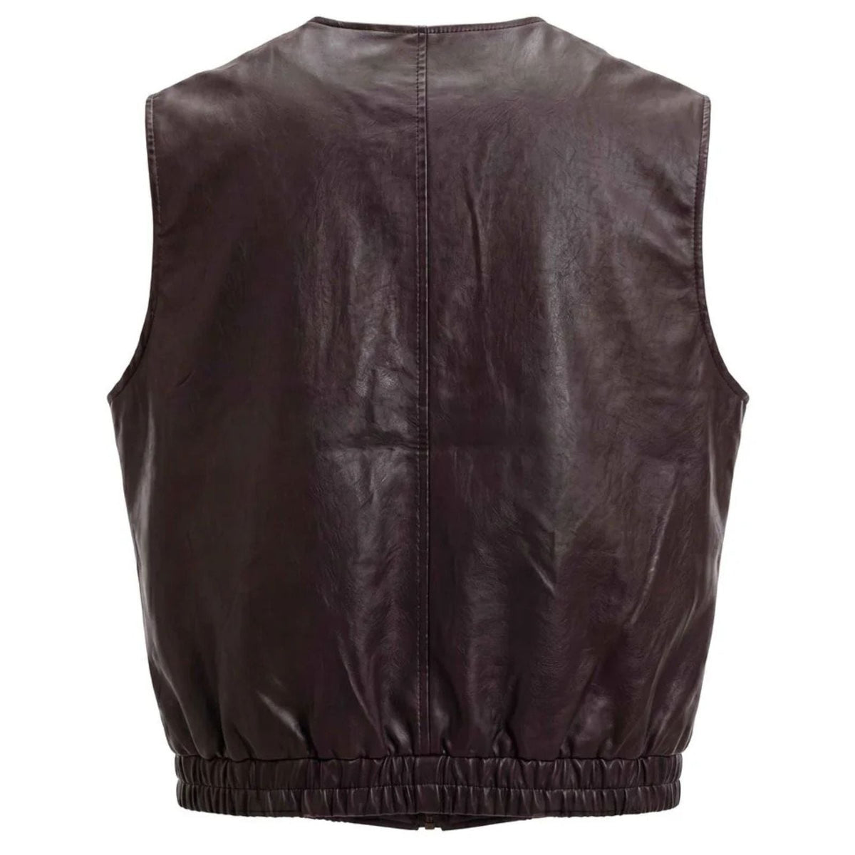 Coffeebruine PU waistcoat 633191 - Capuchon Fashion