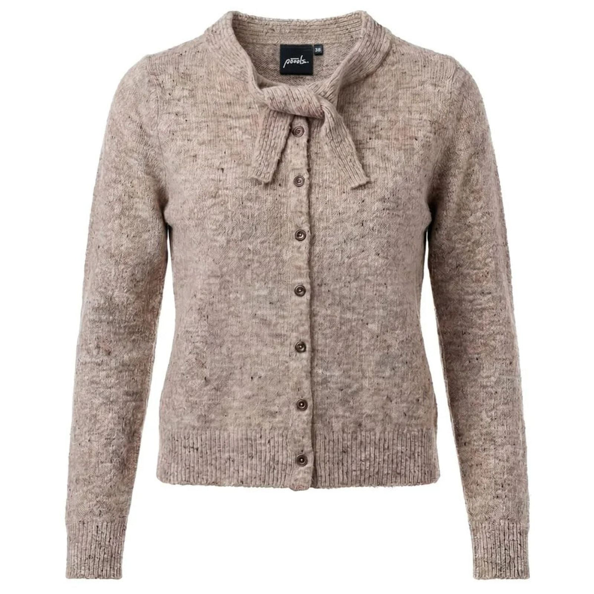 Creamgrijs tweed vest met strikkraag 633189 - Capuchon Fashion