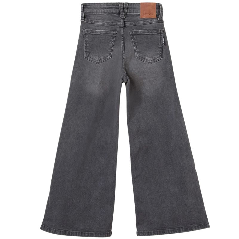 Dark Grey Denim wide jeans Celeste - Capuchon Fashion