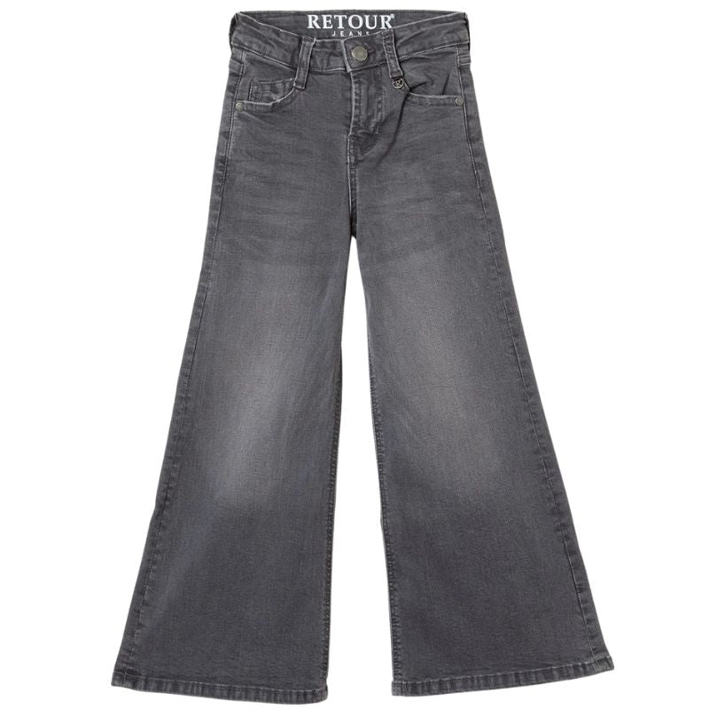 Dark Grey Denim wide jeans Celeste - Capuchon Fashion