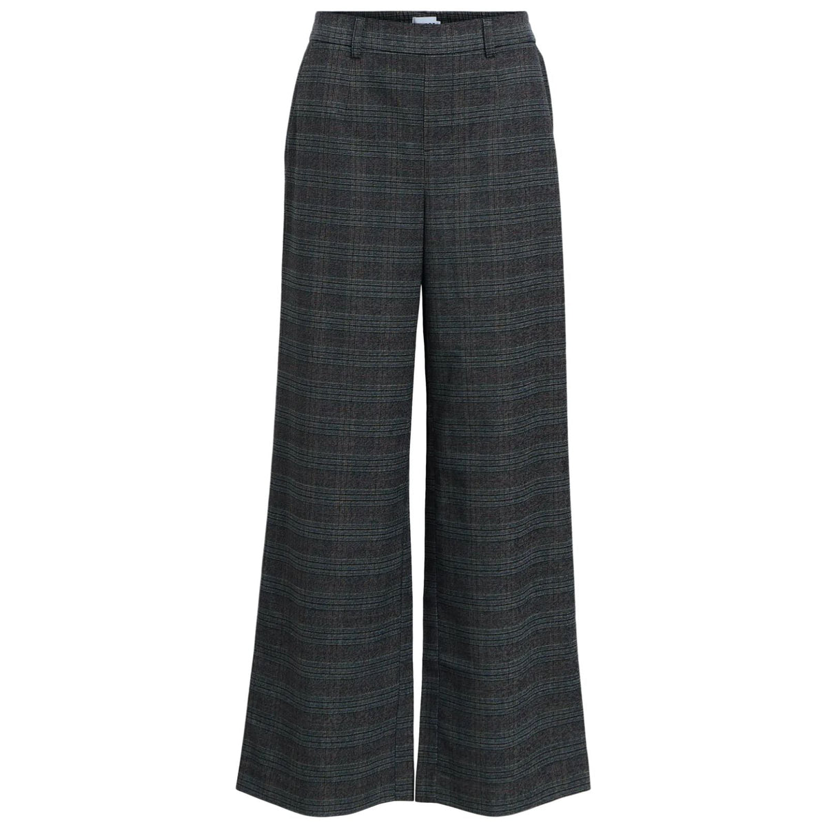 Dark Grey Melange allover geprinte wide pantalon Lisa - Capuchon Fashion