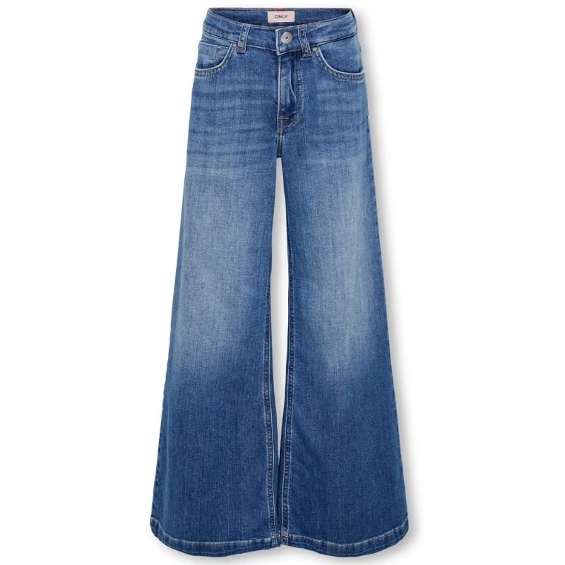 Dark Medium Blue Denim wide jeans California - Capuchon Fashion