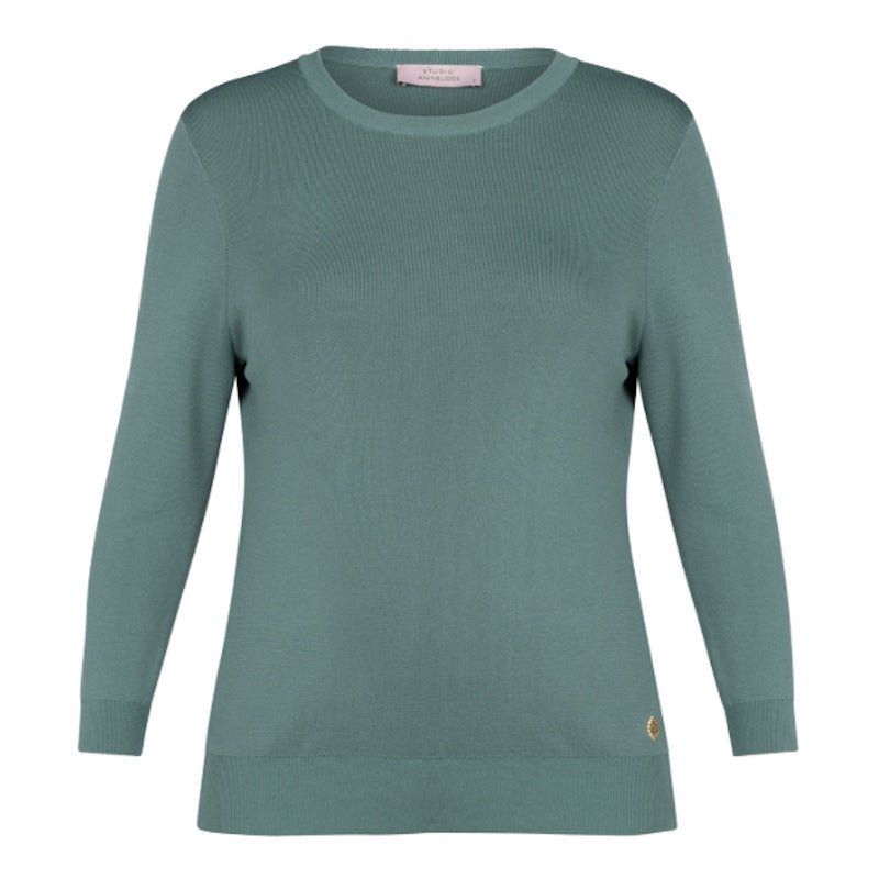 Dark Sage Green pullover Luna 3/4 slv - Capuchon Fashion