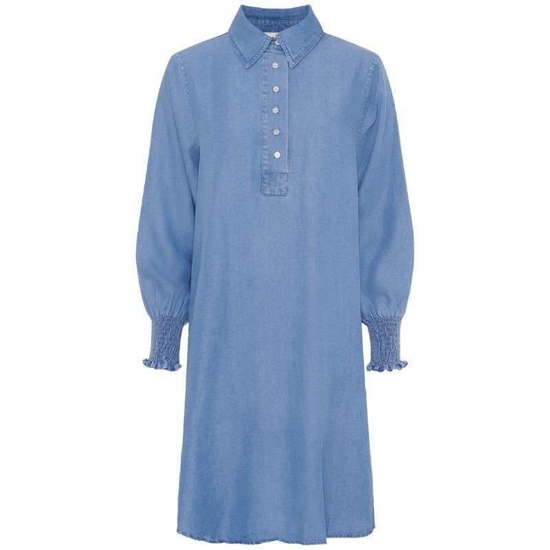 Denim blauwe tencel jurk Ganja - Capuchon Fashion