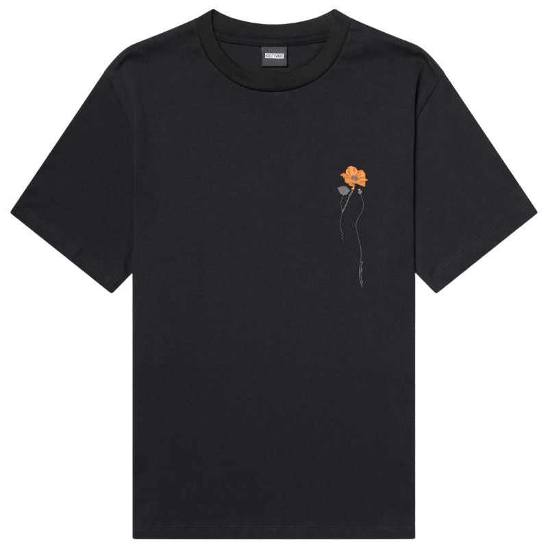 Donkerblauw backprint t-shirt Blooming - Capuchon Fashion