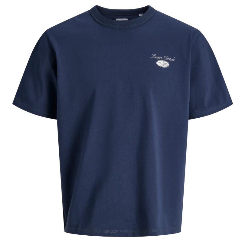 Donkerblauw crew neck t-shirt Dover Graphic - Capuchon Fashion