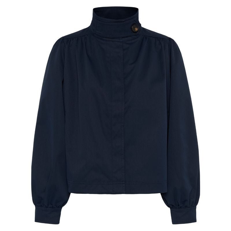 Donkerblauw cropped short jacket Olina - Capuchon Fashion