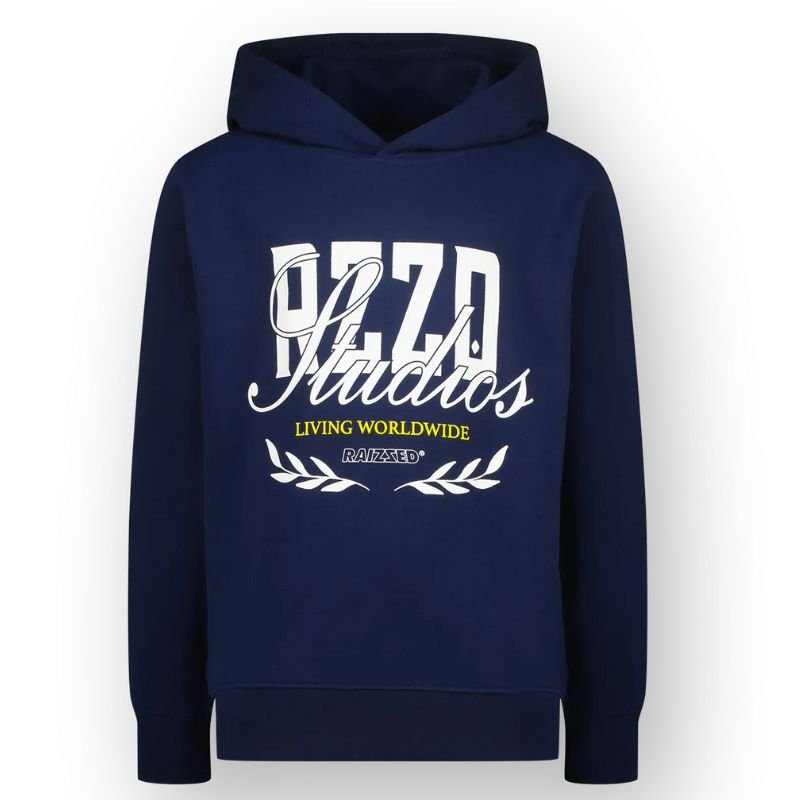 Donkerblauw geprinte hoodie Neale - Capuchon Fashion