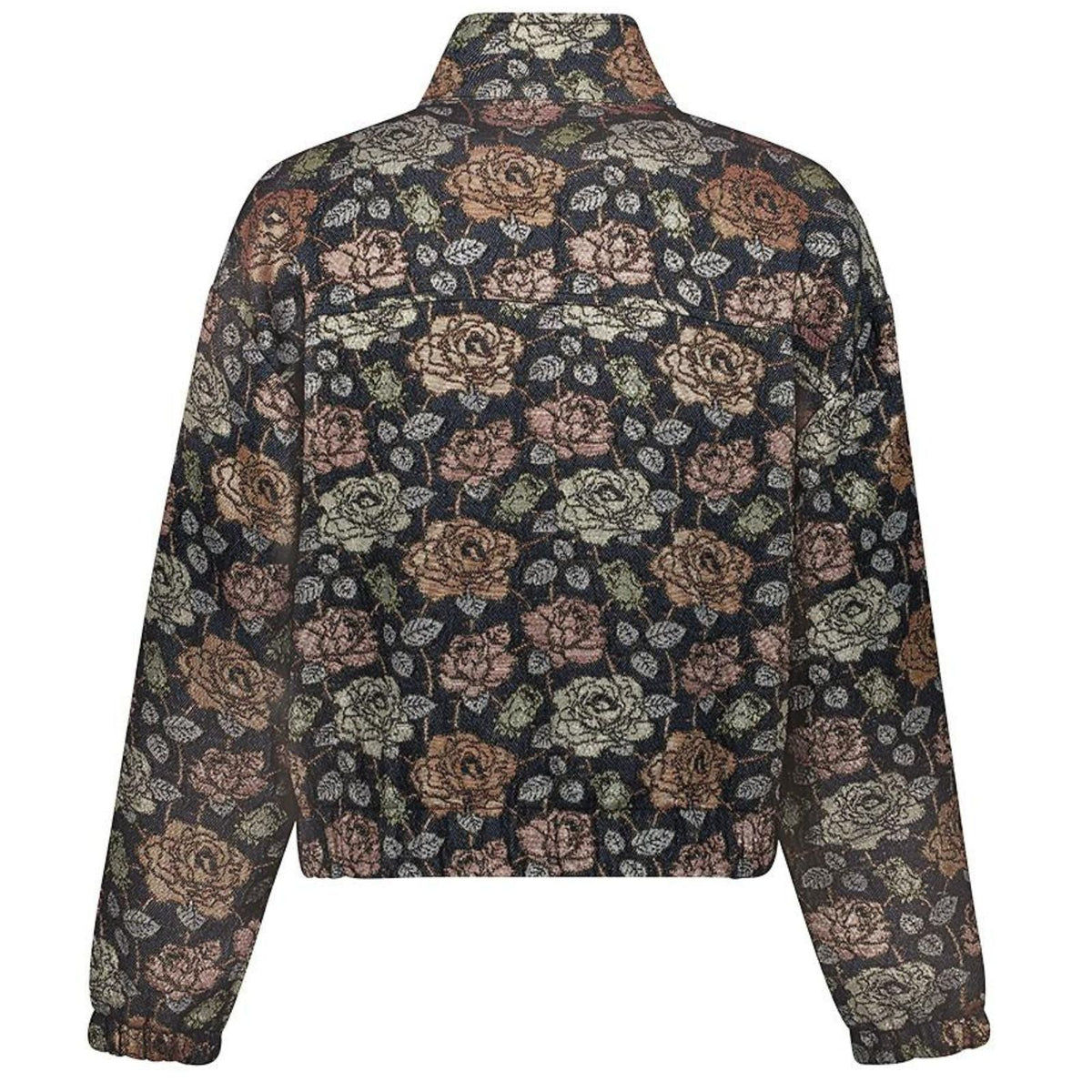 Donkerblauw geprinte jacket 65905 - Capuchon Fashion