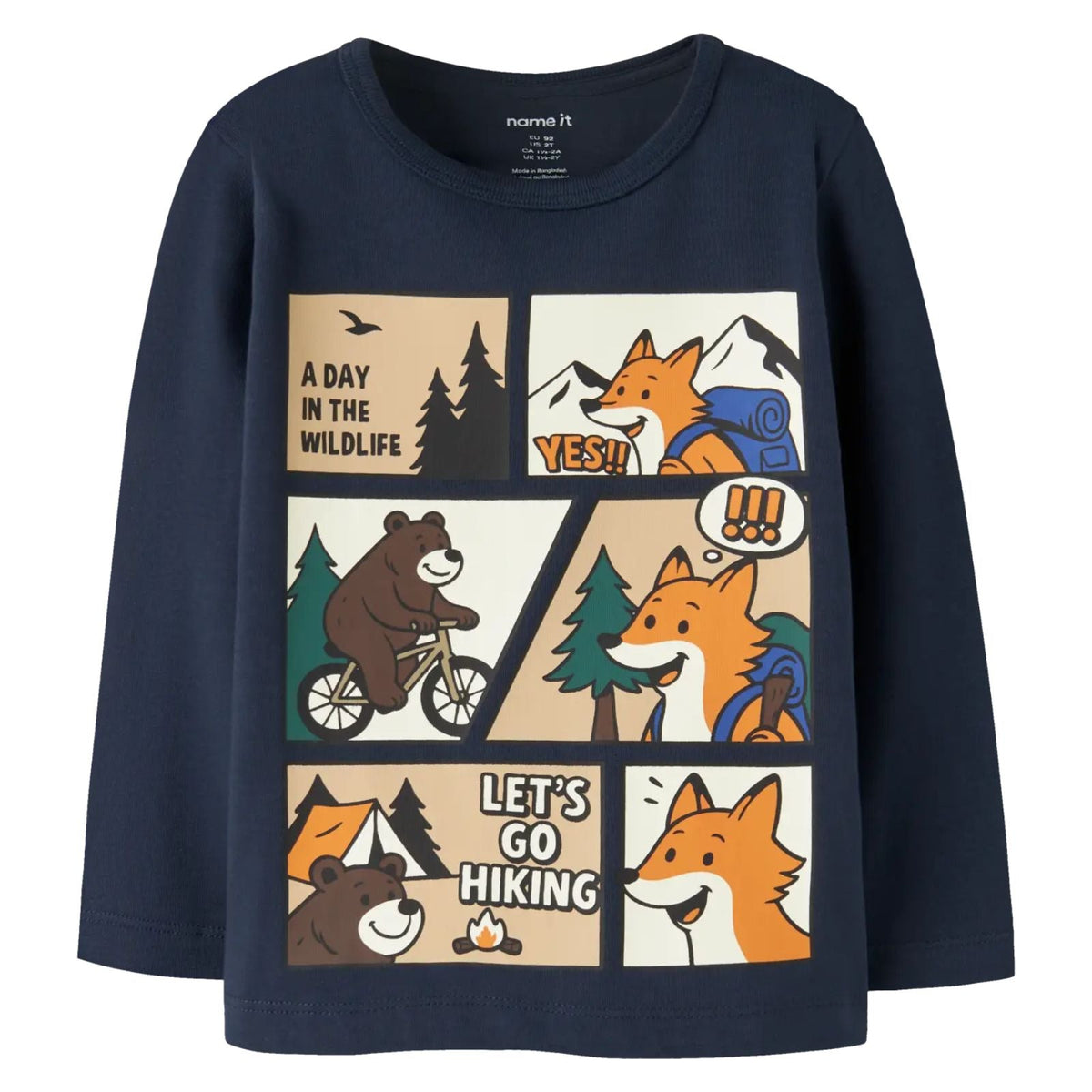 Donkerblauw geprinte longsleeve Oswalde - Capuchon Fashion