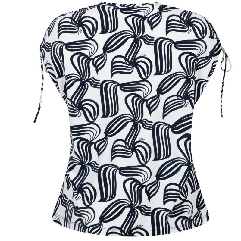 Donkerblauw geprinte top Dewi - Capuchon Fashion