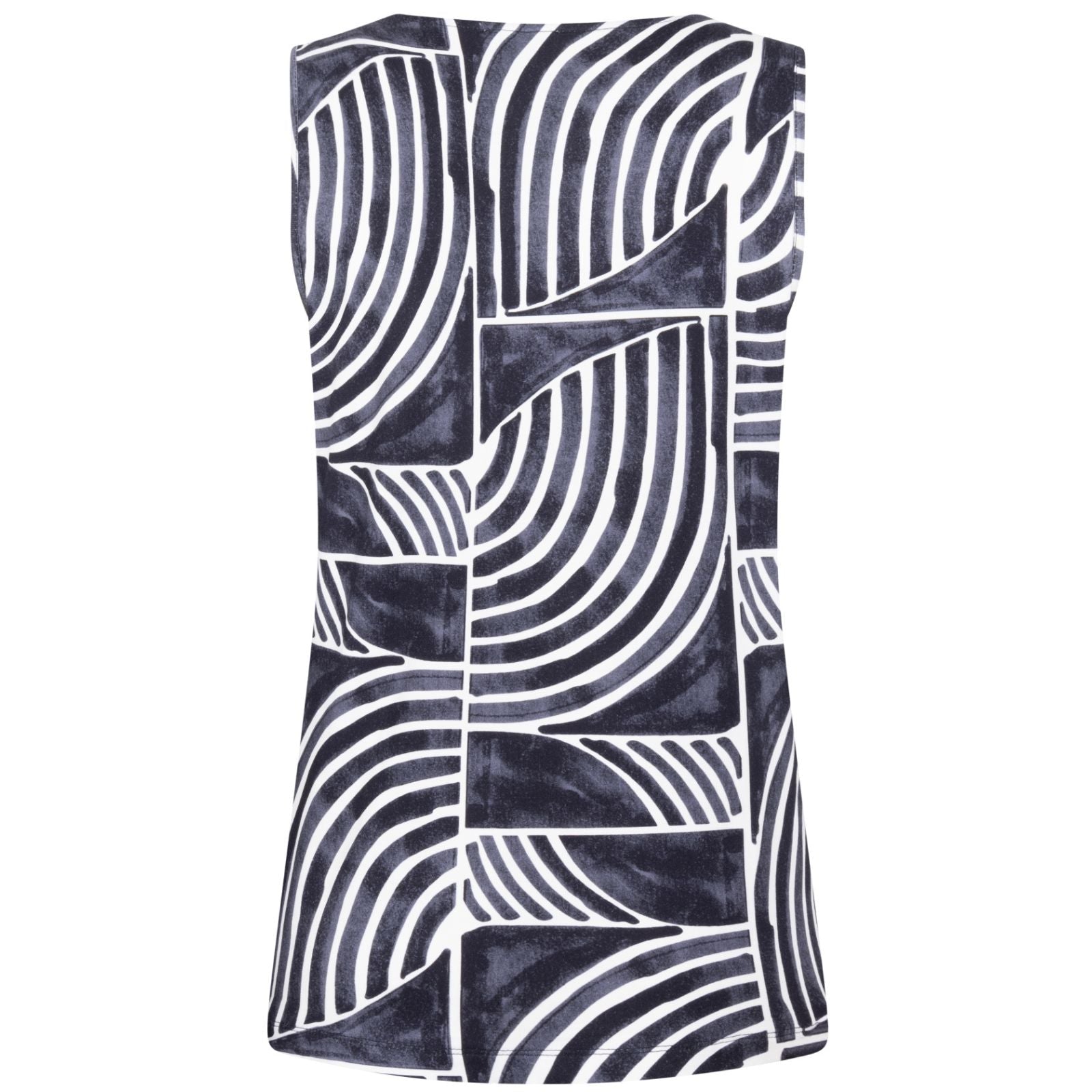 Donkerblauw geprinte viscose top Britt - Capuchon Fashion