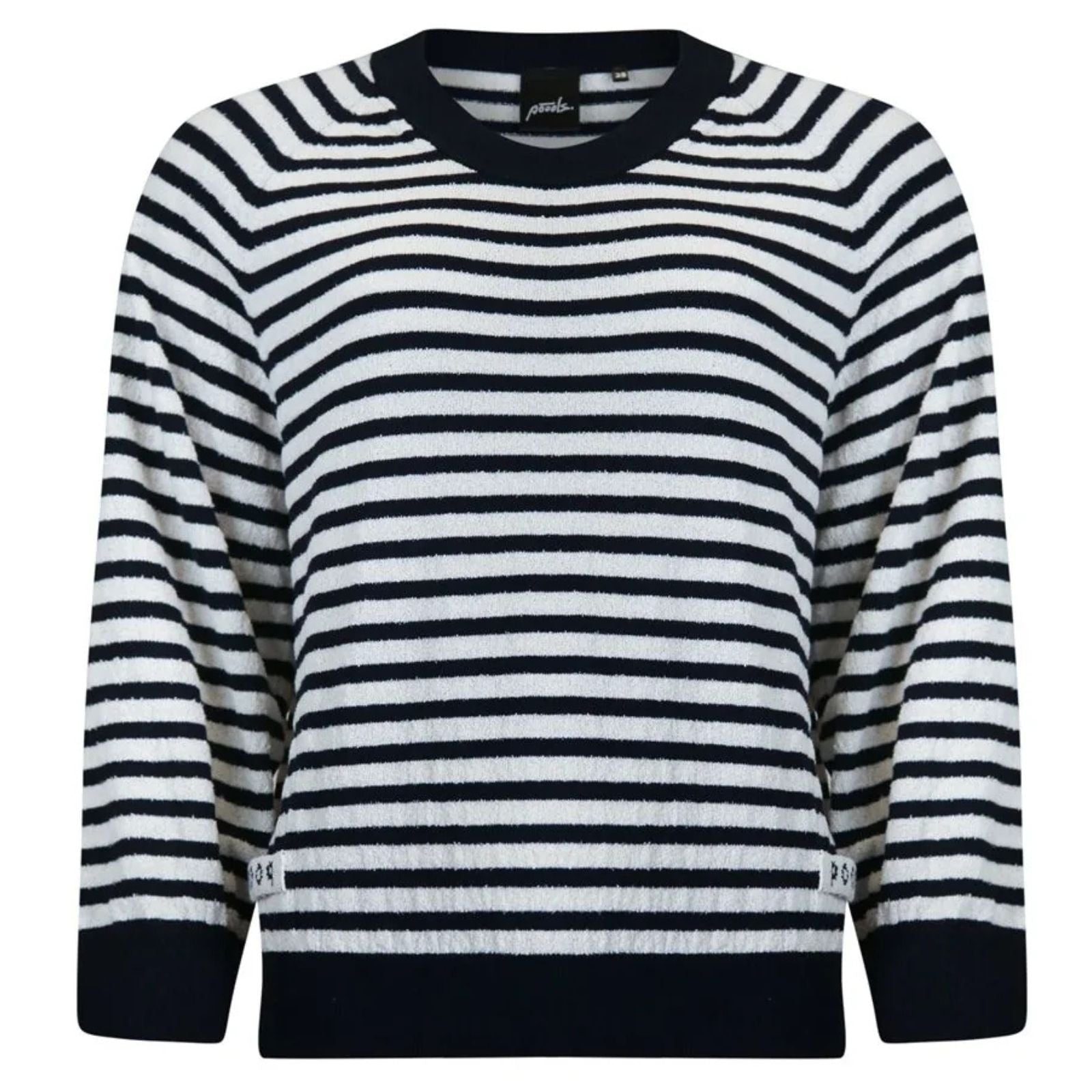 Donkerblauw gestreepte pullover 613129 - Capuchon Fashion