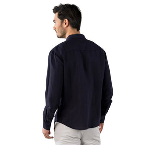 Donkerblauw linnen shirt Ruben - Capuchon Fashion