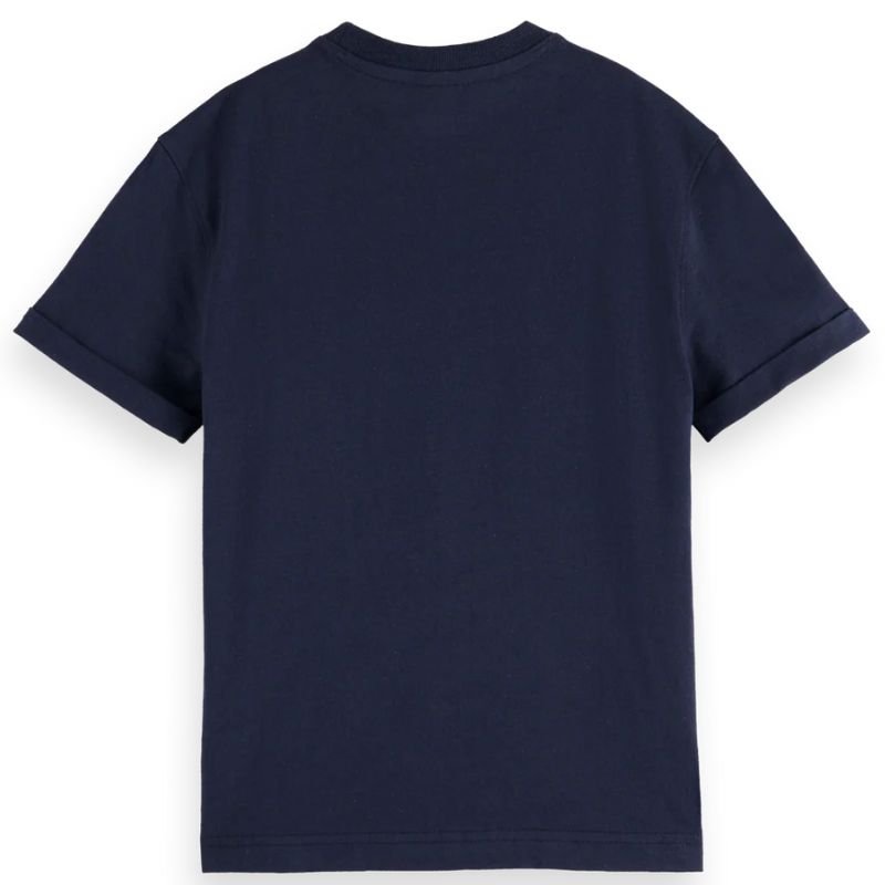 Donkerblauw loose fit artwork t-shirt - Capuchon Fashion