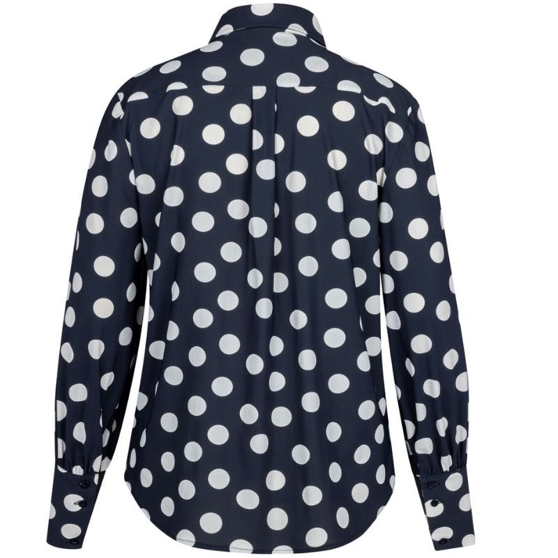 Donkerblauw met kit polkadot blouse Rensje - Capuchon Fashion