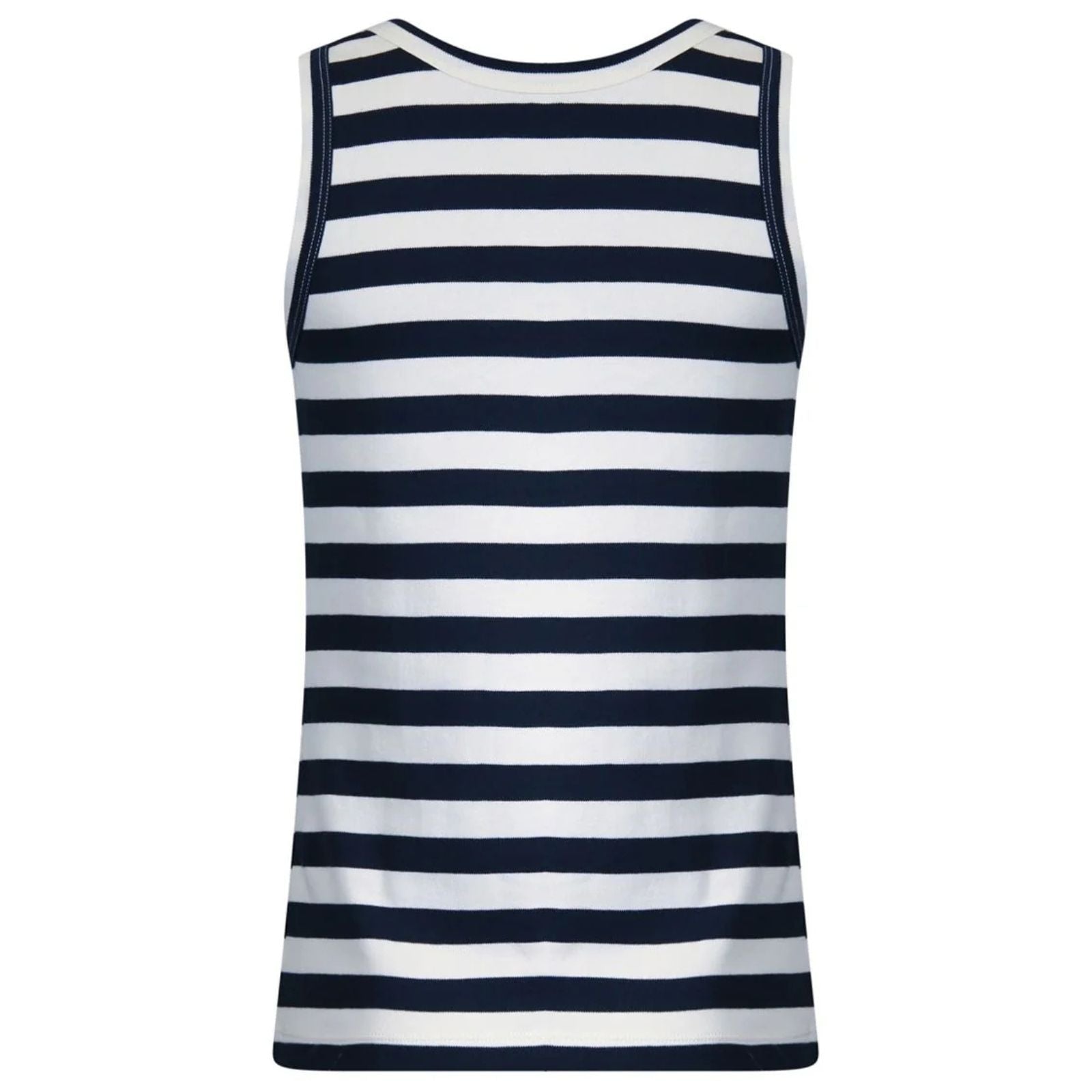 Donkerblauw met wit gestreepte basic top 613169 - Capuchon Fashion