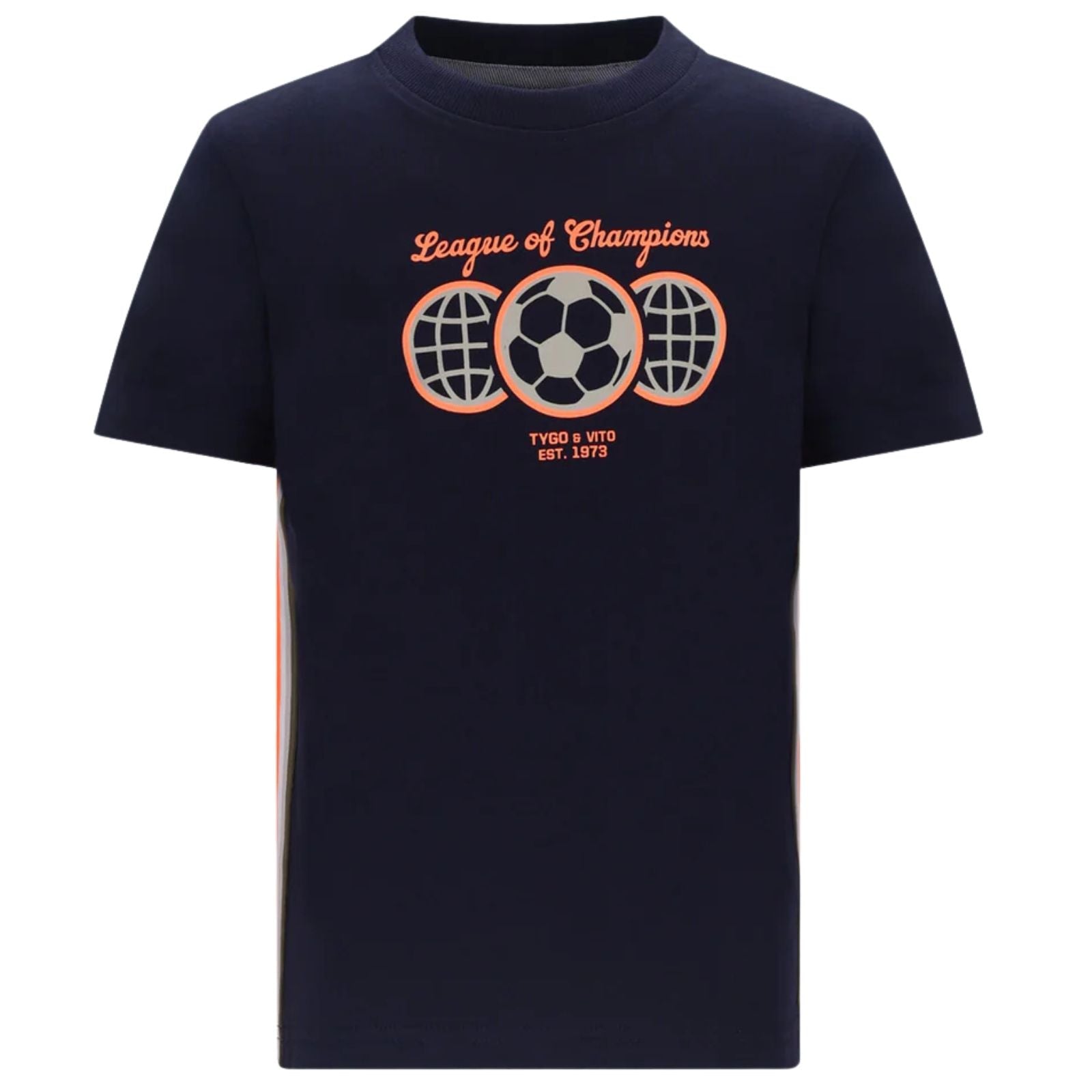 Donkerblauw print t-shirt Wessel - Capuchon Fashion