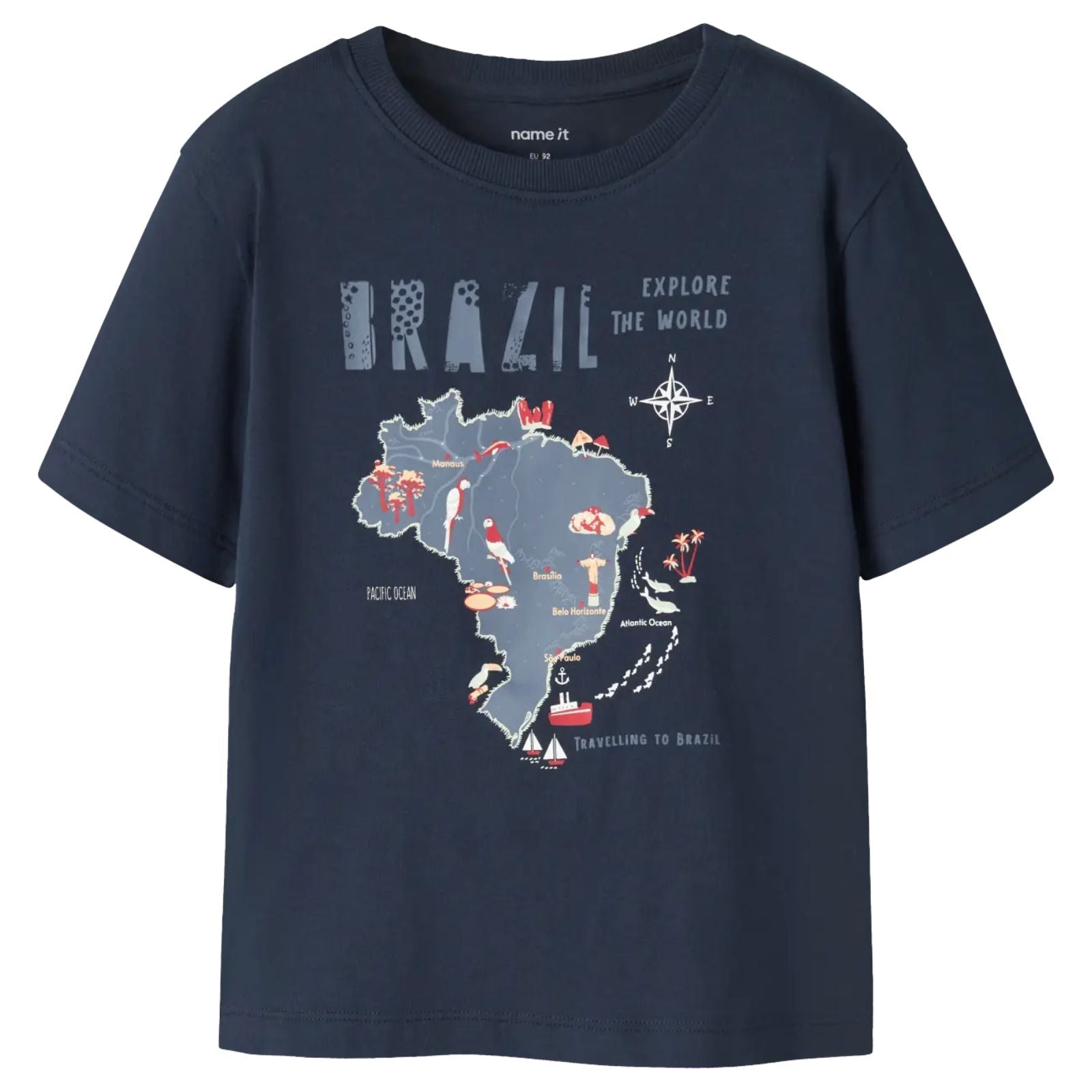 Donkerblauw regular fit t-shirt Hayde - Capuchon Fashion