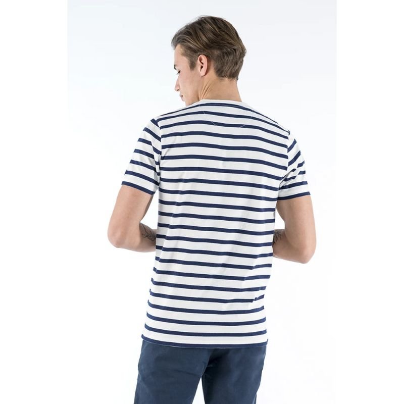 Donkerblauw striped t - shirt Tim - Capuchon Fashion